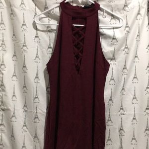 Red body-con mini dress size M